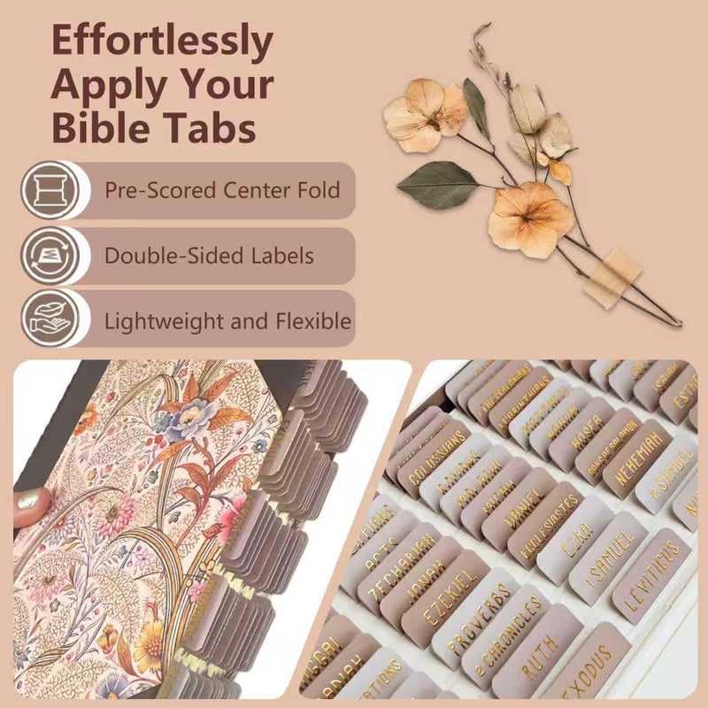 DNZPFU Laminated Bible Index Tabs with Elegant Font, Easy Bible Navigation Accessories, Christian Gift for Bible Study & Journalingï¼ŒLarge Print Bible Book Tabs for Women and Men - Image 2