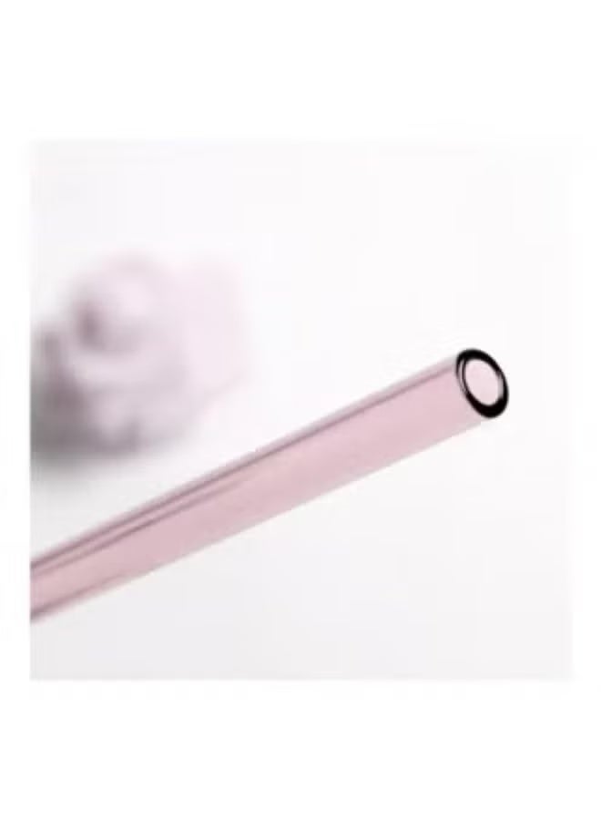 Reusable glass drinking straw,Colored spherical filter,Lip-protecting, heat-resistant,Suitable for juice,milk,water consumption,Pink - Image 5