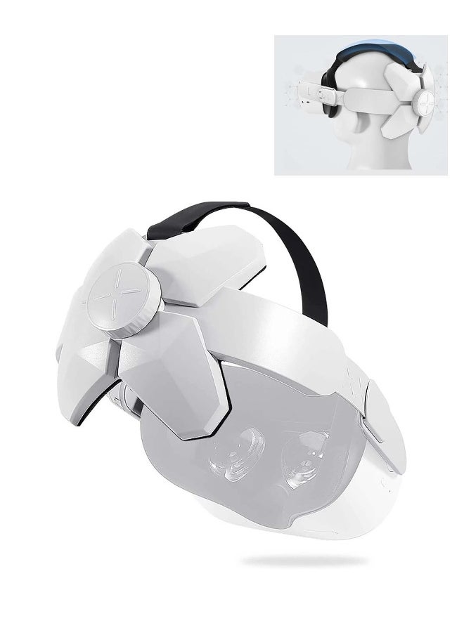 Generic Adjustable Headband Compatible for Meta Quest 2, Oculus Quest 2 with Head Cushion, Replacement for Elite Strap Comfortable Protective Head Strap Reduce Pressure - White  - Image 1