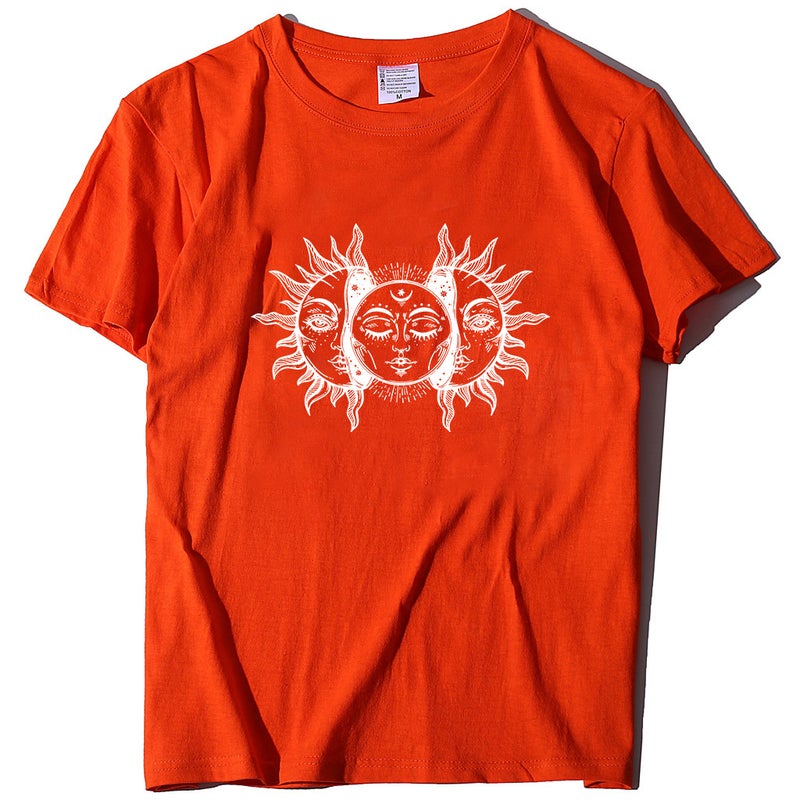 Helios Art Printed in stock Crewneck T-Shirt Cross-border plus size European and American Men's and Women's Trendy Short Sleeve - Image 1