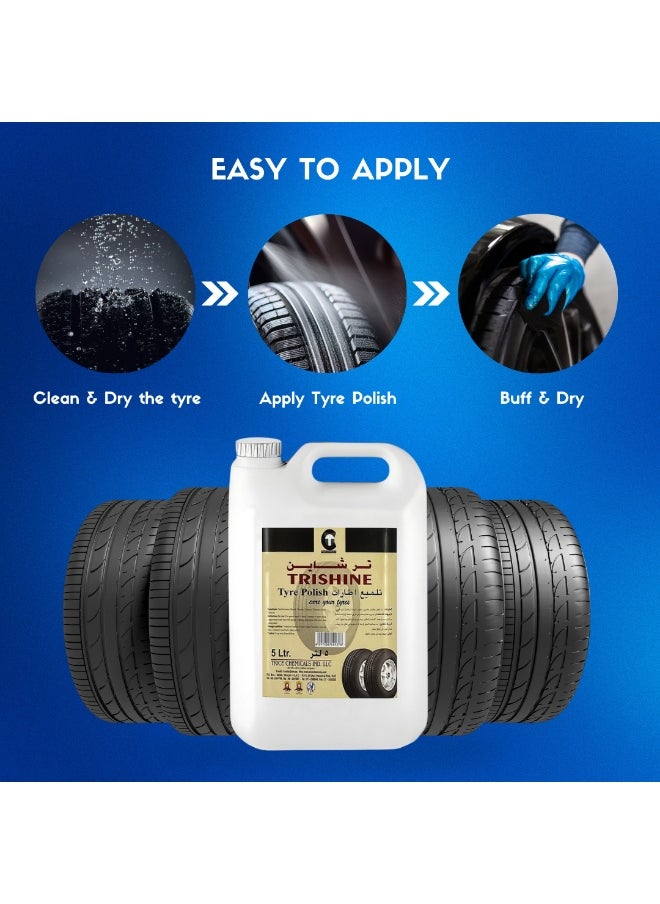 Trishine Tyre Polish 5L – Long-Lasting Shine Water-Resistant UV Protection for Tires