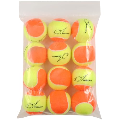 INSUM Kids Tennis Balls, 50% Pressureless Orange Tennis Balls for Kids Practice, Made of Premium Durable Felt, Idea for Teen Beginner Training (Stage-2) - Image 1