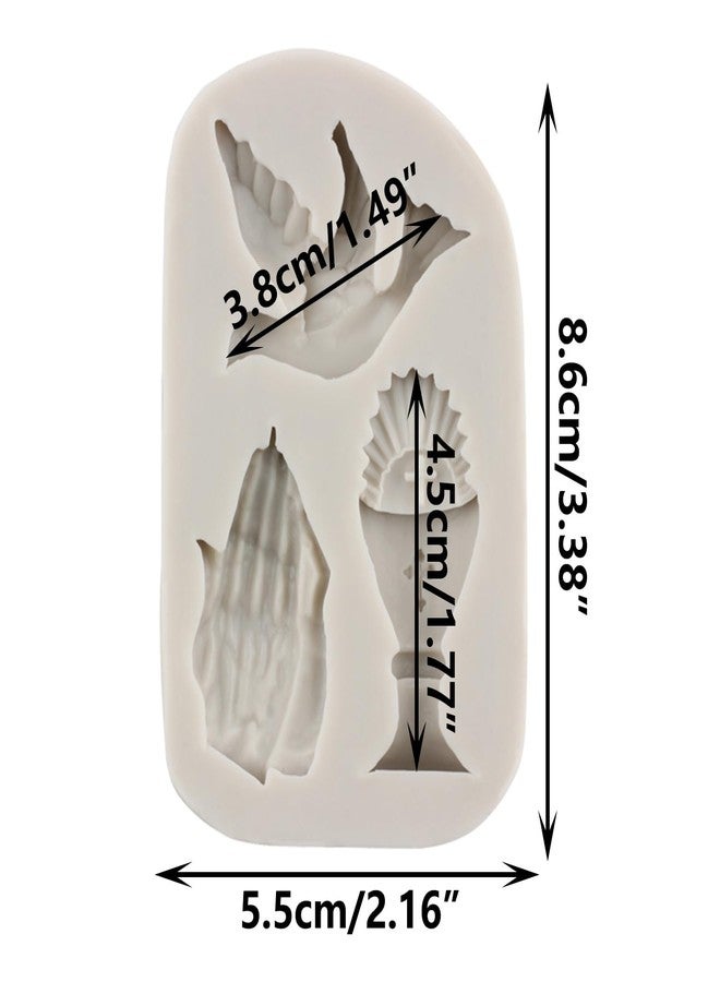MINFEIDMS Communion Silicone Mold Dove Fondant Molds Praying Hands Candy Mold For Cake Decorating Cupcake Topper Candy Chocolate Gum Paste Polymer Clay - Image 2