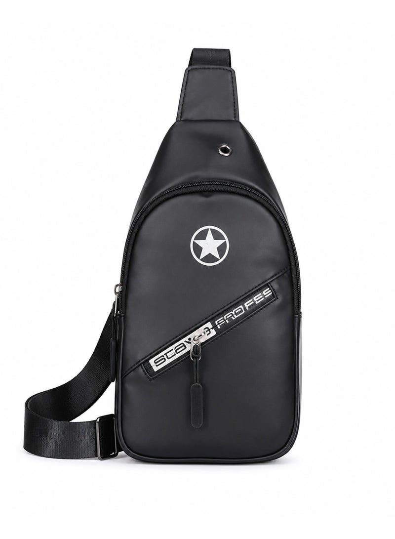 Men's Sling Bag, Crossbody Backpack, Casual Shoulder Chest Bag, Compact Lightweight Messenger Bag, Multiple Zipper Compartments, Adjustable Strap, Travel Bag, Daily Use Bag, Phone Wallet Essentials Organizer - Image 1
