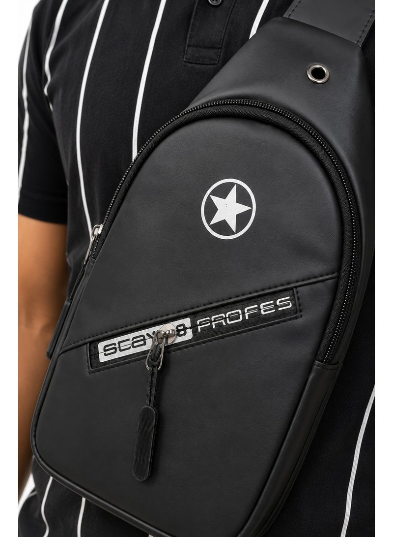 Men's Sling Bag, Crossbody Backpack, Casual Shoulder Chest Bag, Compact Lightweight Messenger Bag, Multiple Zipper Compartments, Adjustable Strap, Travel Bag, Daily Use Bag, Phone Wallet Essentials Organizer - Image 5