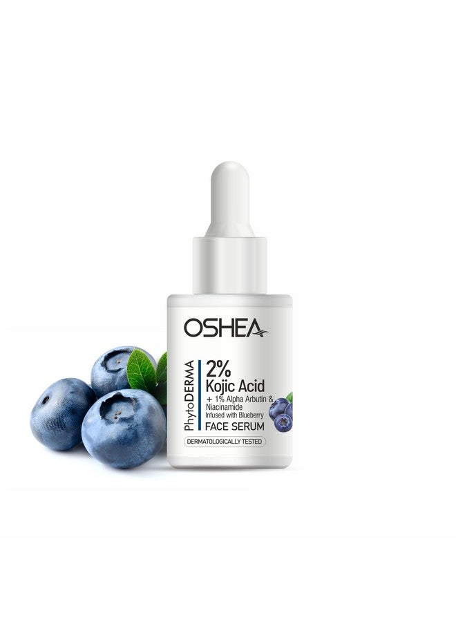 Oshea PhytoDERMA Face Serum for Men & Women 30 ml | 2% Kojic Acid with 1% Alpha Arbutin & Niacinamide | Reduces Dark Spots & Fine Lines | Infused with Blueberry Extract - Image 1