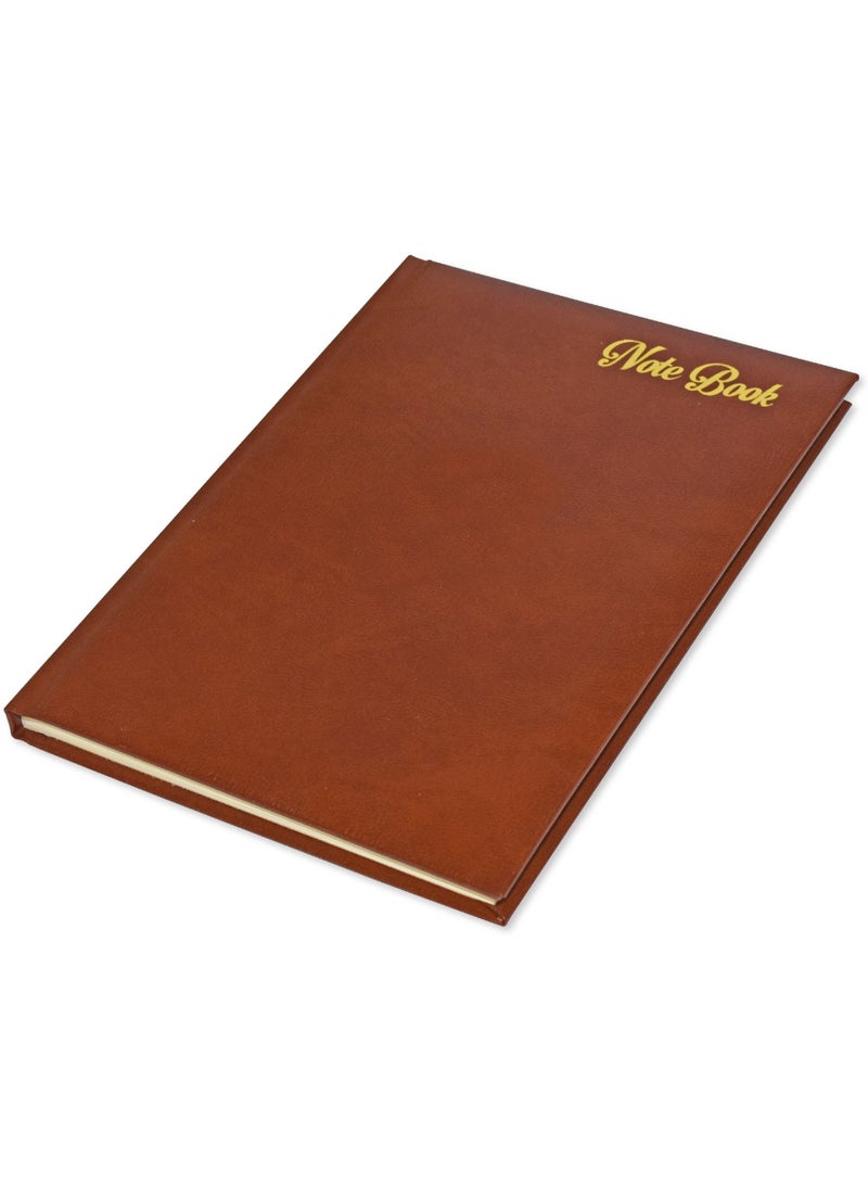 FIS Notebook Bonded Leather, Size A5, Italian Ivory Paper, 70 GSM, 196 Pages, 8 mm Ruled, 1 Side Padded Cover, Colour Brown - FSNB1SA5IVBLBR - Image 1