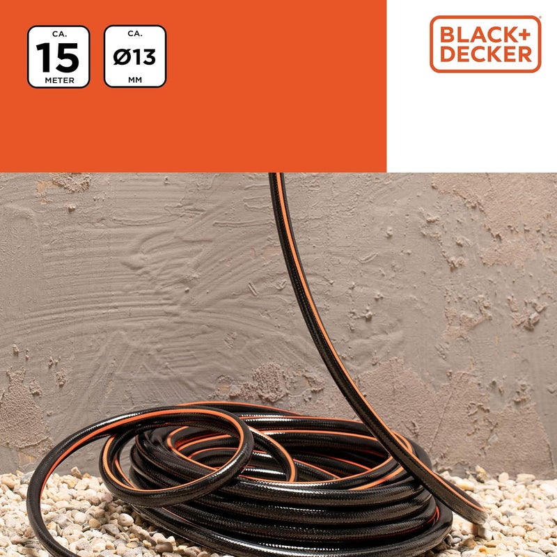 بلاك اند ديكر Black & Decker 8711252234281 خرطوم حديقة قطر 13 مم × 15 م قطع، برتقالي - Image 2