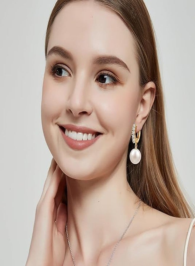 ايه إي لايف أقراط لؤلؤ متدلية من AiliFe للنساء، أقراط لؤلؤ ذهبية متدلية، أقراط لؤلؤ من الزركونيا المكعبة 5A+، مجوهرات مضادة للحساسية، هدية مثالية للسيدات - Image 3