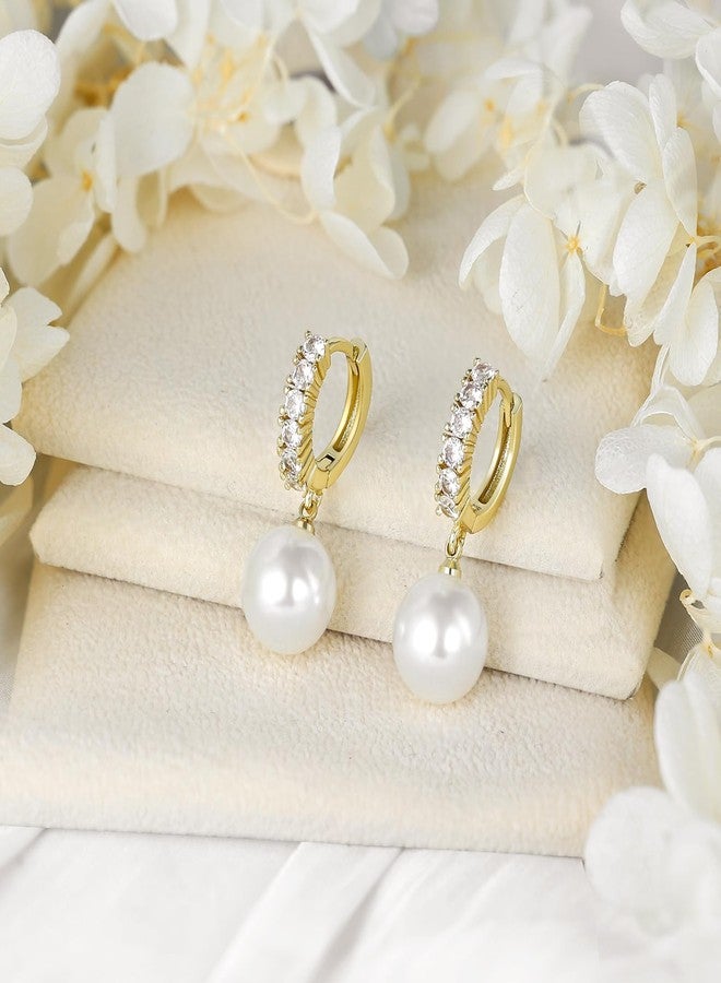 ايه إي لايف أقراط لؤلؤ متدلية من AiliFe للنساء، أقراط لؤلؤ ذهبية متدلية، أقراط لؤلؤ من الزركونيا المكعبة 5A+، مجوهرات مضادة للحساسية، هدية مثالية للسيدات - Image 5