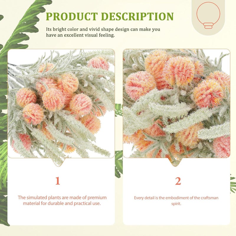 Lifelike Artificial Dandelion Flowers 2pcs Simulation Flower Adornment Orange Faux Dandelion Decor for Home and Photo Prop - Image 4
