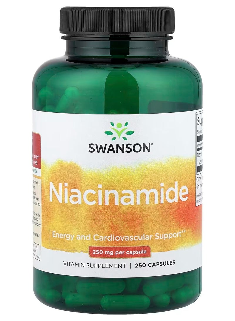 سوانسون، نياسيناميد، 250 ملغ، 250 كبسولة