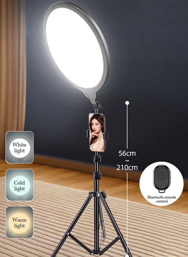DUNISO Dimmable Full-Screen Photography Video Lighting Fill Light Professional Led Selfie Ring Light with Extendable Tripod Stand and Phone Holder for Video Recording/Makeup/Selfie/YouTube/TikTok/Podcast/Live Streaming  - Image 1