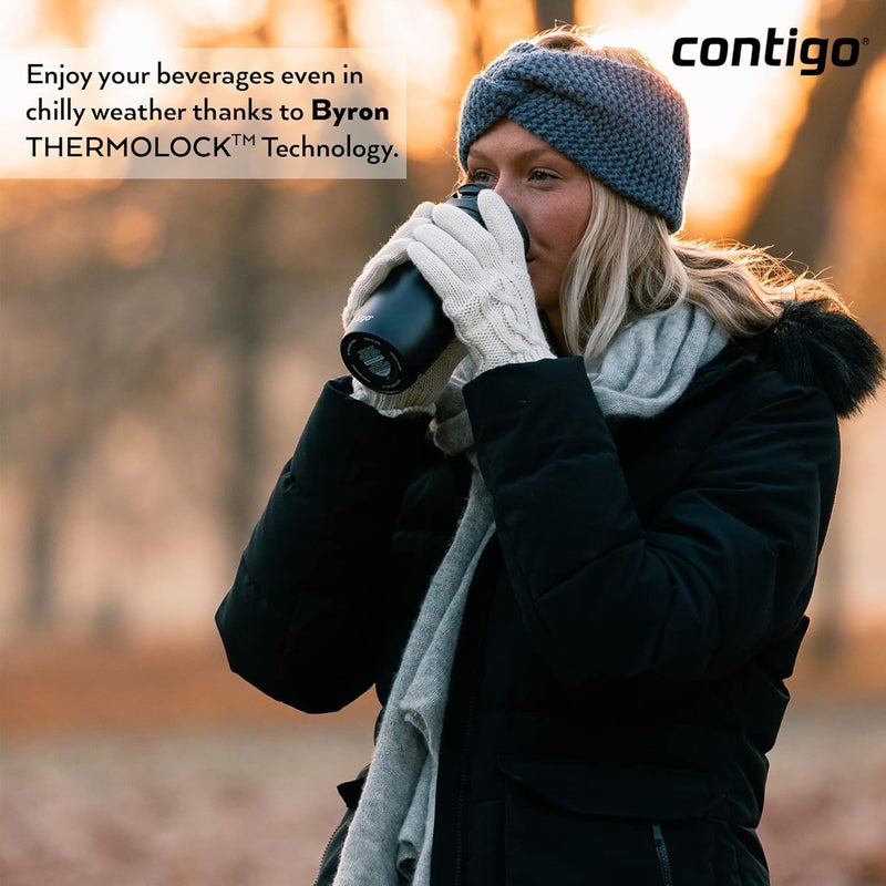 Contigo كوب السفر بايرون سناب سيل - كوب قهوة معزول من الفولاذ المقاوم للصدأ مع غطاء مانع للتسرب، 470 مل زجاجة حرارية للسوائل الساخنة والباردة - Image 5