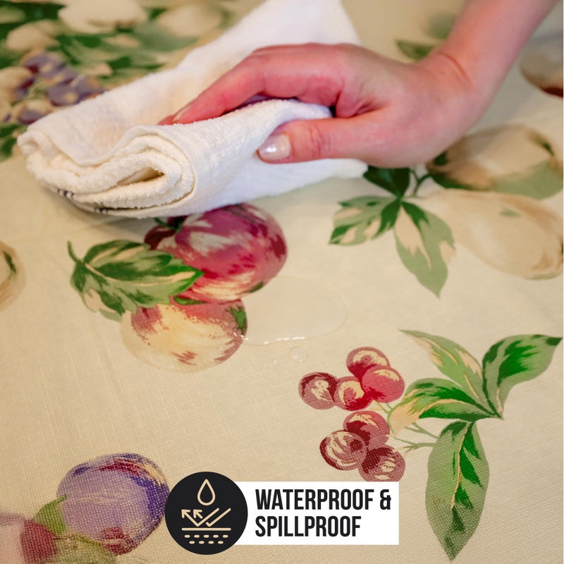 BRODER MFG. INC. Apple Delicious Design Flannel Backed Vinyl Tablecloth - 52x52 (Square) | Perfect for Picnics, Barbeques, Parties, Camping, Special Occasions, Gatherings, and Everyday Use - Image 3