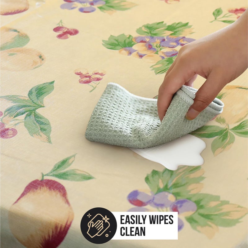 BRODER MFG. INC. Apple Delicious Design Flannel Backed Vinyl Tablecloth - 52x52 (Square) | Perfect for Picnics, Barbeques, Parties, Camping, Special Occasions, Gatherings, and Everyday Use - Image 5