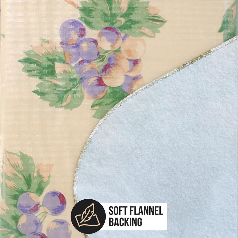 BRODER MFG. INC. Apple Delicious Design Flannel Backed Vinyl Tablecloth - 52x52 (Square) | Perfect for Picnics, Barbeques, Parties, Camping, Special Occasions, Gatherings, and Everyday Use - Image 2