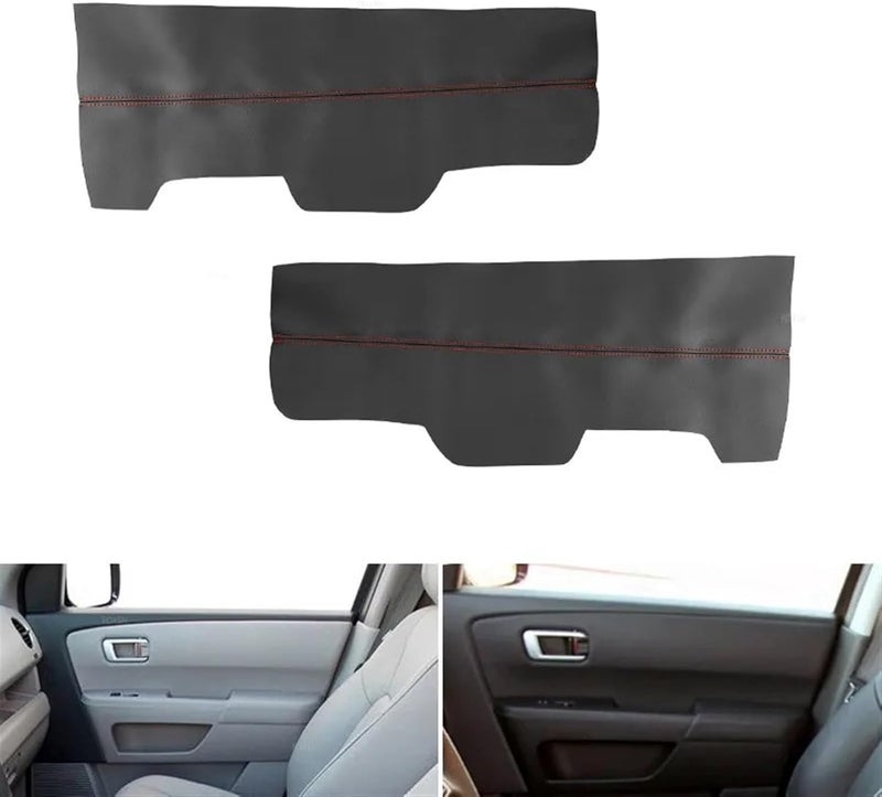 QASULER Car Front Door Armrest Panel Cover (Gray) - Image 3