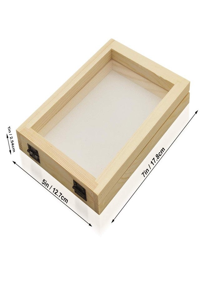 Worown A6 Size Paper Making Screen, Natural Wooden Papermaking Mould, 5 x 7 inch Wooden Paper Making Frame for DIY Paper Craft and Dried Flower Handcraft - Image 2