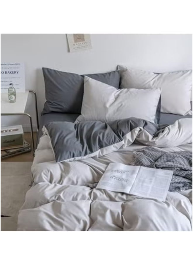 AL RAID Reversible King Size Duvet Cover Set - 6 Piece Bedding Set 220x240 cm - Soft, Durable Cotton Fabric - Versatile Style - Includes 1 Fitted Sheet 200x200+30 cm & 4 Pillowcases  - Image 4