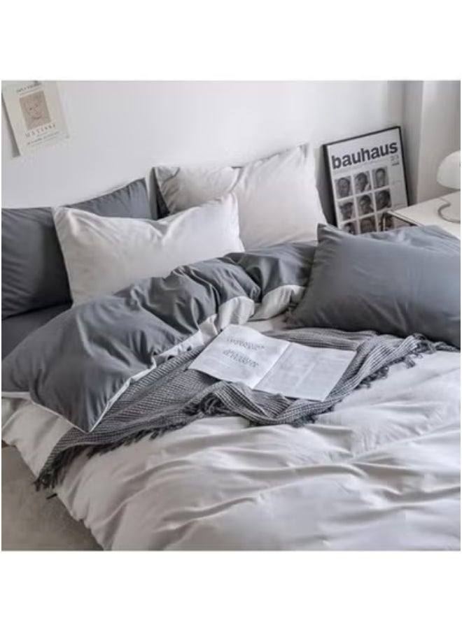 AL RAID Reversible King Size Duvet Cover Set - 6 Piece Bedding Set 220x240 cm - Soft, Durable Cotton Fabric - Versatile Style - Includes 1 Fitted Sheet 200x200+30 cm & 4 Pillowcases  - Image 3