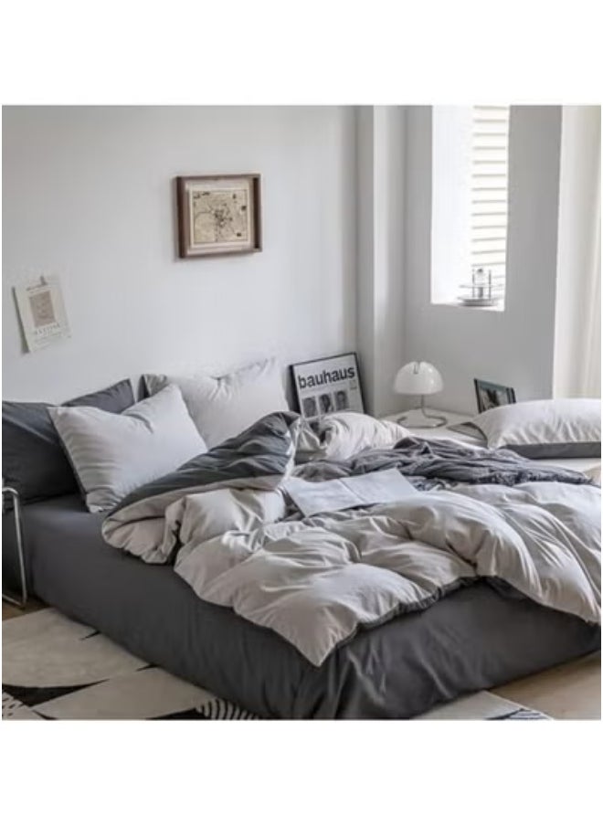 AL RAID Reversible King Size Duvet Cover Set - 6 Piece Bedding Set 220x240 cm - Soft, Durable Cotton Fabric - Versatile Style - Includes 1 Fitted Sheet 200x200+30 cm & 4 Pillowcases  - Image 2