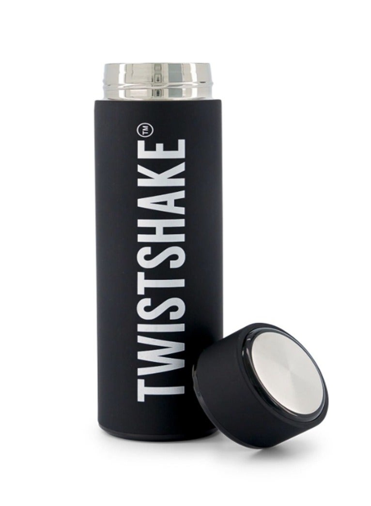 TWISTSHAKE Twistshake Hot or Cold Bottle 420ml Black - Image 1