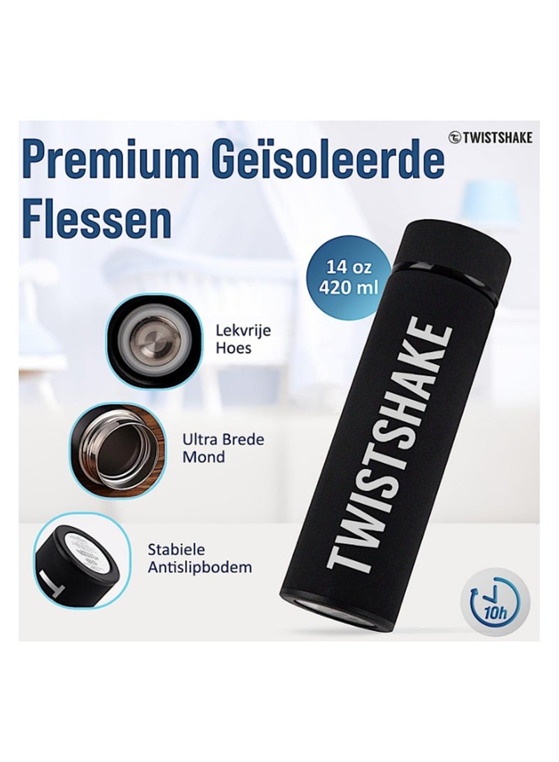 TWISTSHAKE Twistshake Hot or Cold Bottle 420ml Black - Image 4