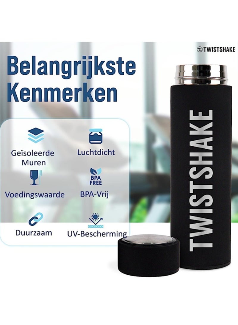 TWISTSHAKE Twistshake Hot or Cold Bottle 420ml Black - Image 5