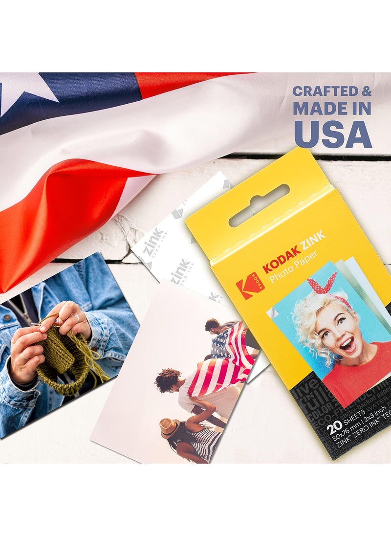 Kodak KODAK Printomatic FullColor Instant Print Camera Starter Bundle  Carrying Case  Zink 20pk Photo Paper  Colorful Photos On 2x3 StickyBack Paper  Fun Gift for Birthday Christmas Holiday  Pink  - Image 4