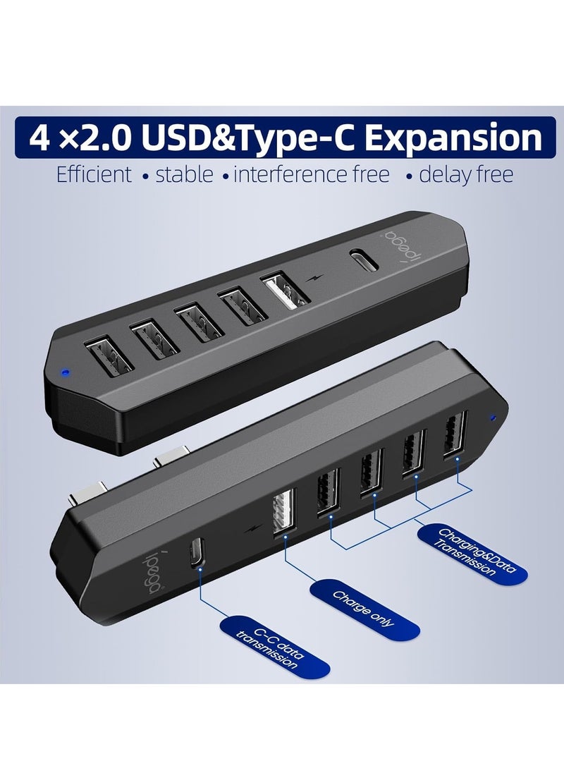 Generic - High-Speed 5 Port USB Hub for PS5 with 4 USB and 1 Type C Charging Port, Perfect for Playstation 5 Dualsense Console - Image 1