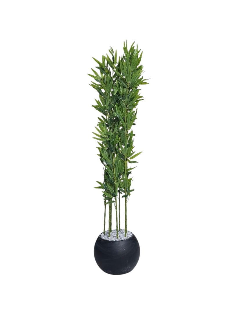 AL KHALDIYA Bamboo branches tree with a large black pot makes your home more beautiful  - Image 2