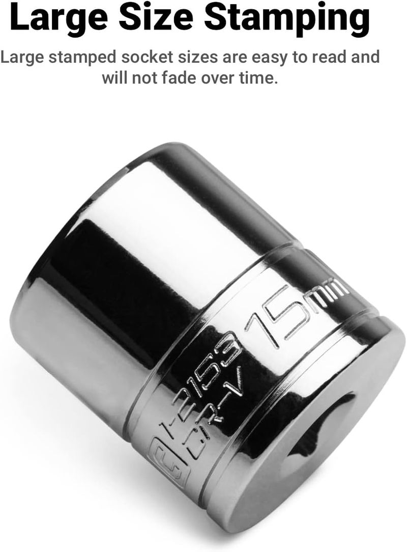 Capri Tools 12 mm Shallow Socket, 3/8 in. Drive, 12-point, Metric - Image 5