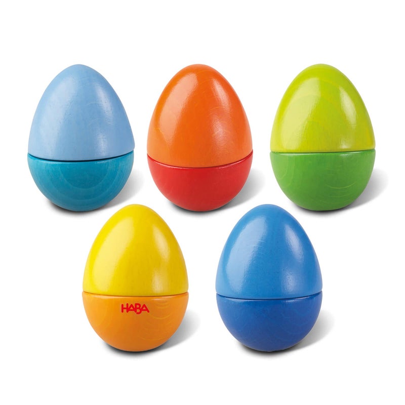 HABA Fun with Sounds Wooden Eggs - 5 Acoustic Sounds, Made in Germany, Kids Musical Instruments, Toddler Sensory Toys Montessori Toys for 2 yrs+ - Image 1
