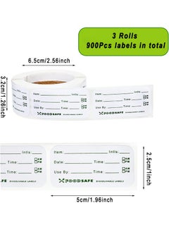 HS Food Storage Labels, Adhesive Removable Food Labels, 900 PCS Food Storage Freezer Sticker, For Home Restaurant Food Date Safe Supplies, 300 Labels Per Roll, 3 Rolls  - Image 3