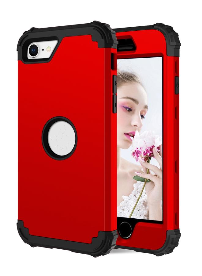 S-TOP Case For iPhone SE 2022 / SE 2020 Silicone + PC Three-piece Anti-drop Mobile Phone Protection Back Cover - Image 2