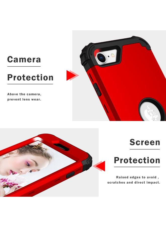 S-TOP Case For iPhone SE 2022 / SE 2020 Silicone + PC Three-piece Anti-drop Mobile Phone Protection Back Cover - Image 3