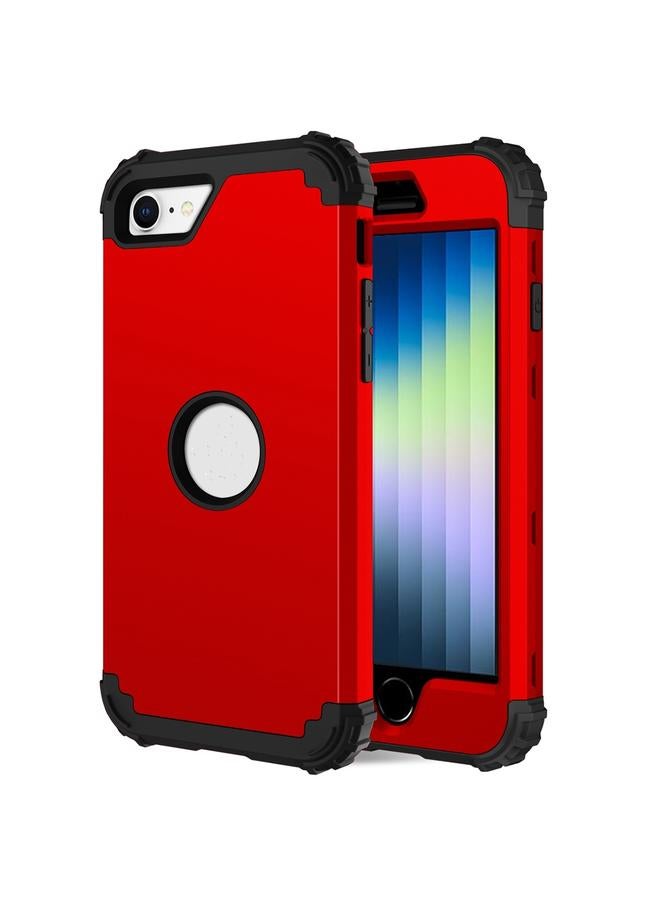 S-TOP Case For iPhone SE 2022 / SE 2020 Silicone + PC Three-piece Anti-drop Mobile Phone Protection Back Cover - Image 1