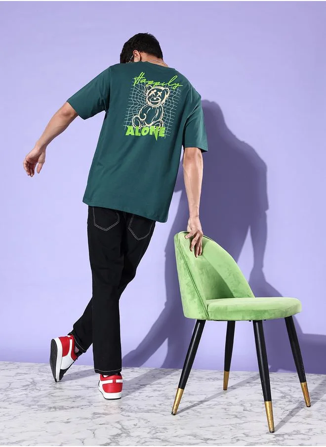 Dillinger Oversized Happily Alone Graphic Print T-Shirt by Styli