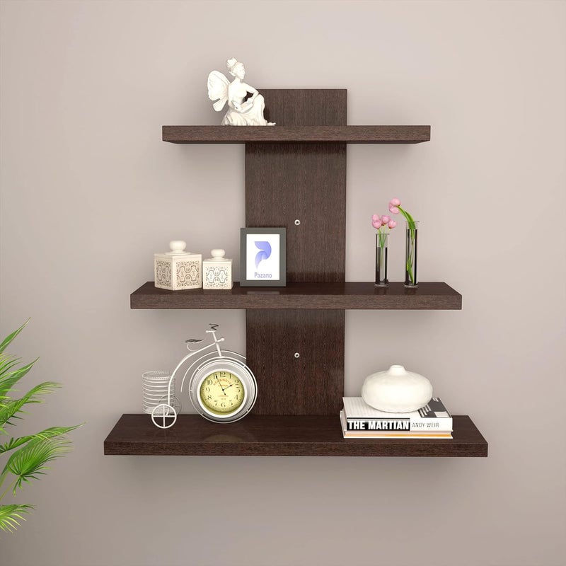 PAZANO 3 Tiers Wall Shelves for Living Room Wall Shelf for Home Decor Items Floating Book Rack for Study Room Office WS03