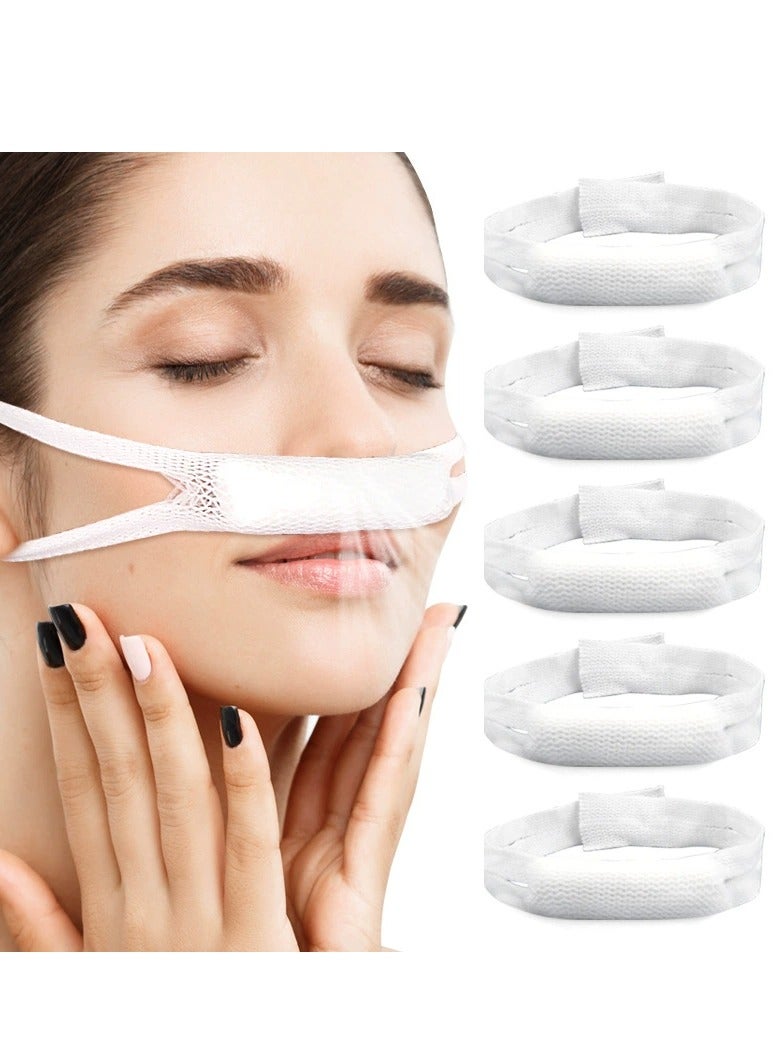 Nose Bandage with Ear Loops, Pack of 5, Nasal Bandage, Nose Bandage After Surgery, Stretch Bandage Holder, High Absorption Capacity (White) - Image 1