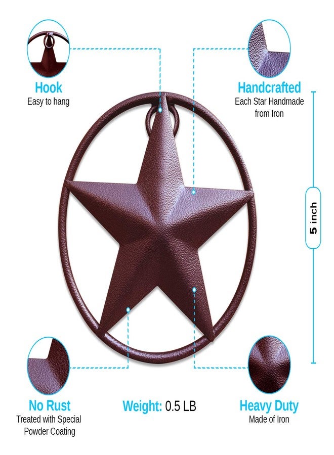 EcoRise Barn Star - Metal Stars for Outside Texas Stars Art Rustic Vintage Western Country Home Farmhouse Wall Decor (5") - Image 3
