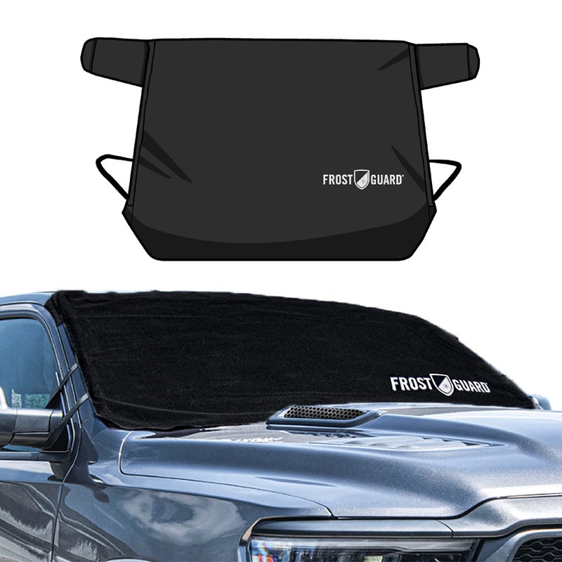 Frostguard Glove | Car Windshield Cover for Ice and Snow - XL Size, Fits SUVs and Trucks - Features Elastic Loops, Security Panels + Storage Pouch - Black, Measures 68 x 41 Inches - Image 1