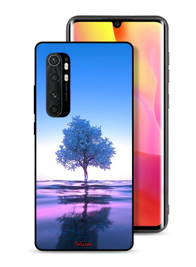 Tolwak Xiaomi Mi Note 10 Lite Protective Case Cover Tree Neon Body Of Water Reflection Digital Art - Image 1