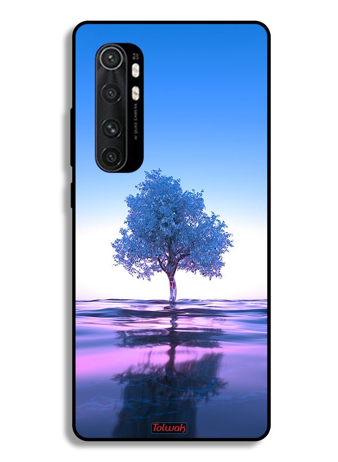 Tolwak Xiaomi Mi Note 10 Lite Protective Case Cover Tree Neon Body Of Water Reflection Digital Art - Image 2