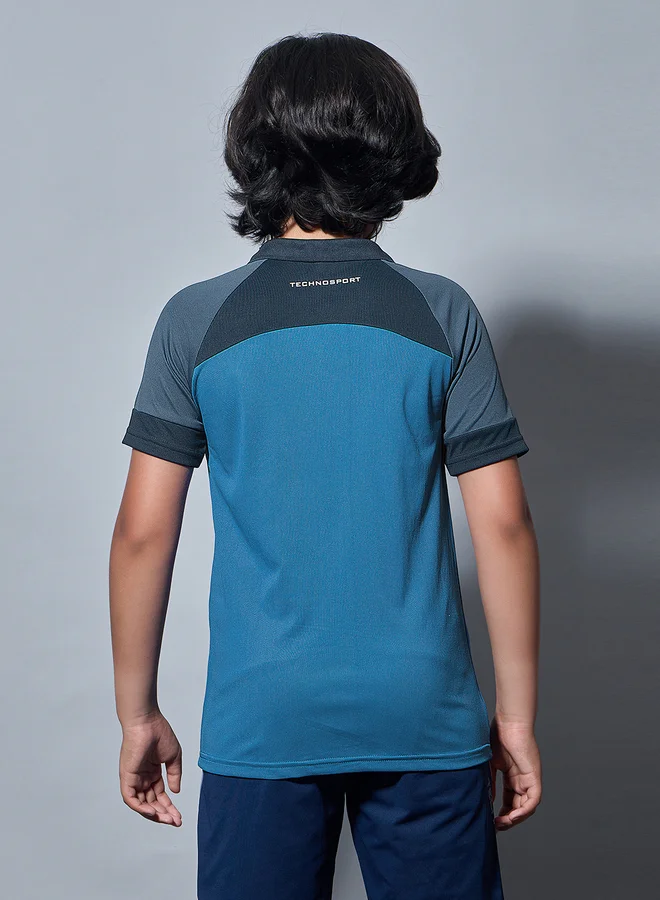 Technosport Technosport Color Block Short Sleeve Polo T-Shirt