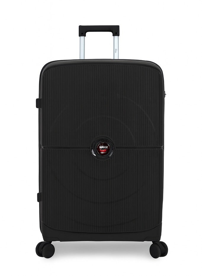 MNUK PREMIO 28inch Luggage| Polypropylene (PP) Hardside Luggage Trolley|Double 360° 4 Wheeler| Large-28 Inch|Black - Image 1