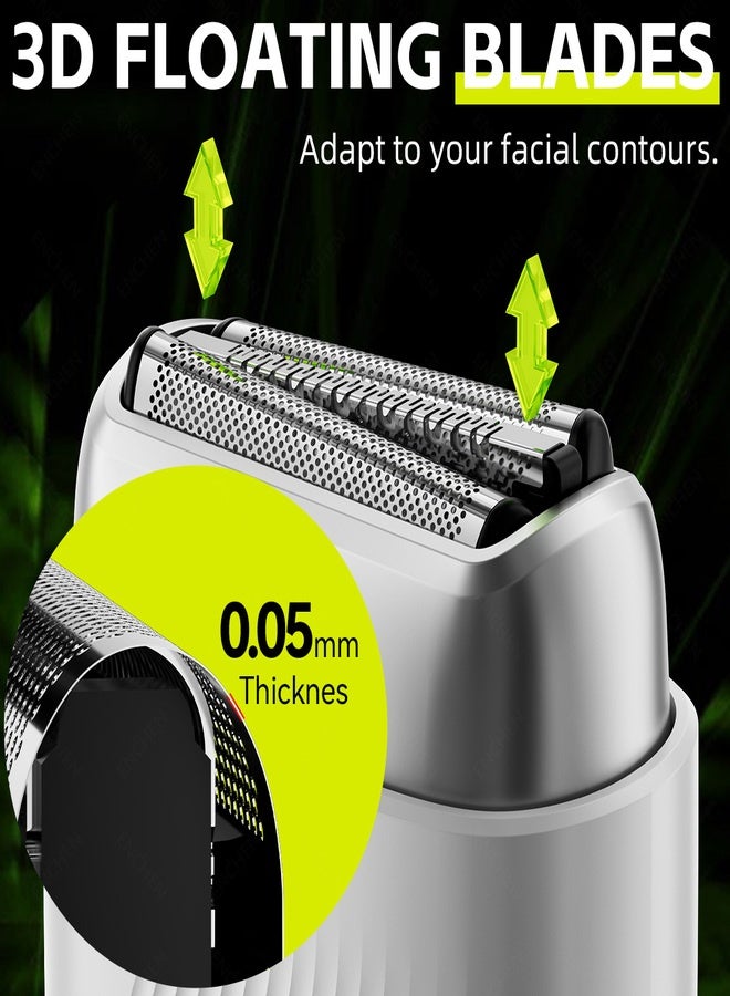 ENCHEN MS006 Foil Shaver  for Men Mini Compact  3D Floating Triple-Blade System Low Noise Motor Type-C Rechargeable Pocket-Size Shaver Comfortable Shaving-White - Image 4