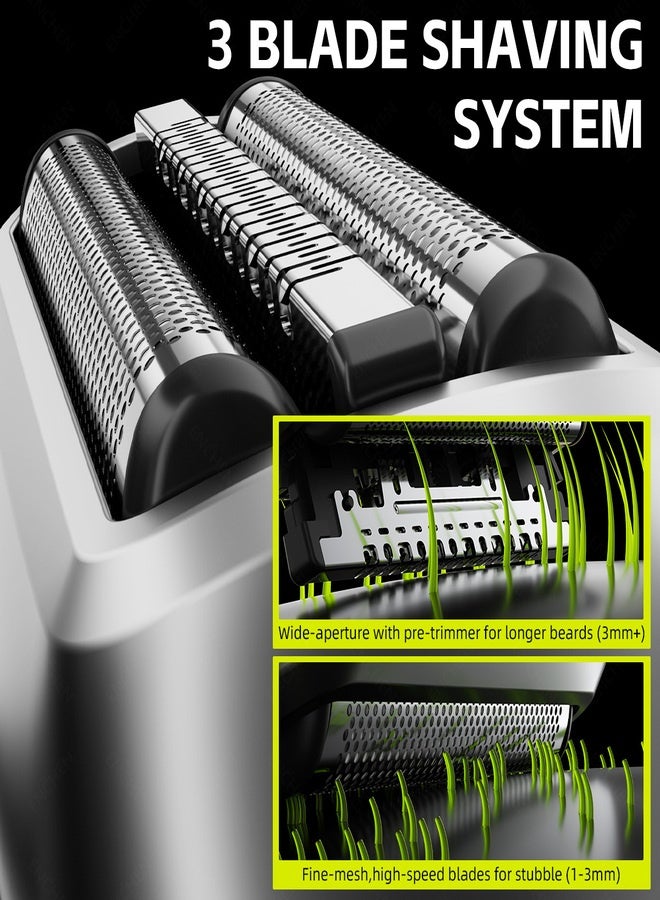 ENCHEN MS006 Foil Shaver  for Men Mini Compact  3D Floating Triple-Blade System Low Noise Motor Type-C Rechargeable Pocket-Size Shaver Comfortable Shaving-White - Image 5