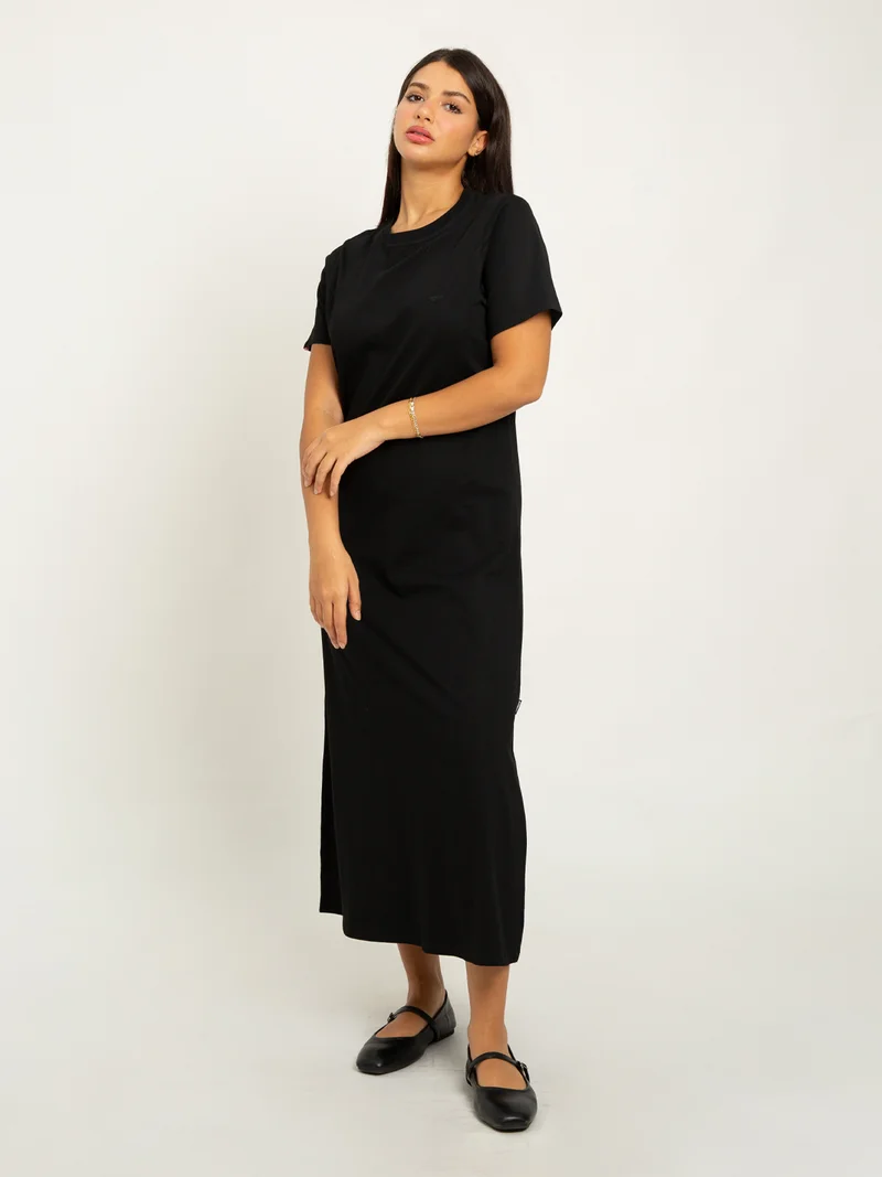Kaafmeem Black Long T-shirt Dress